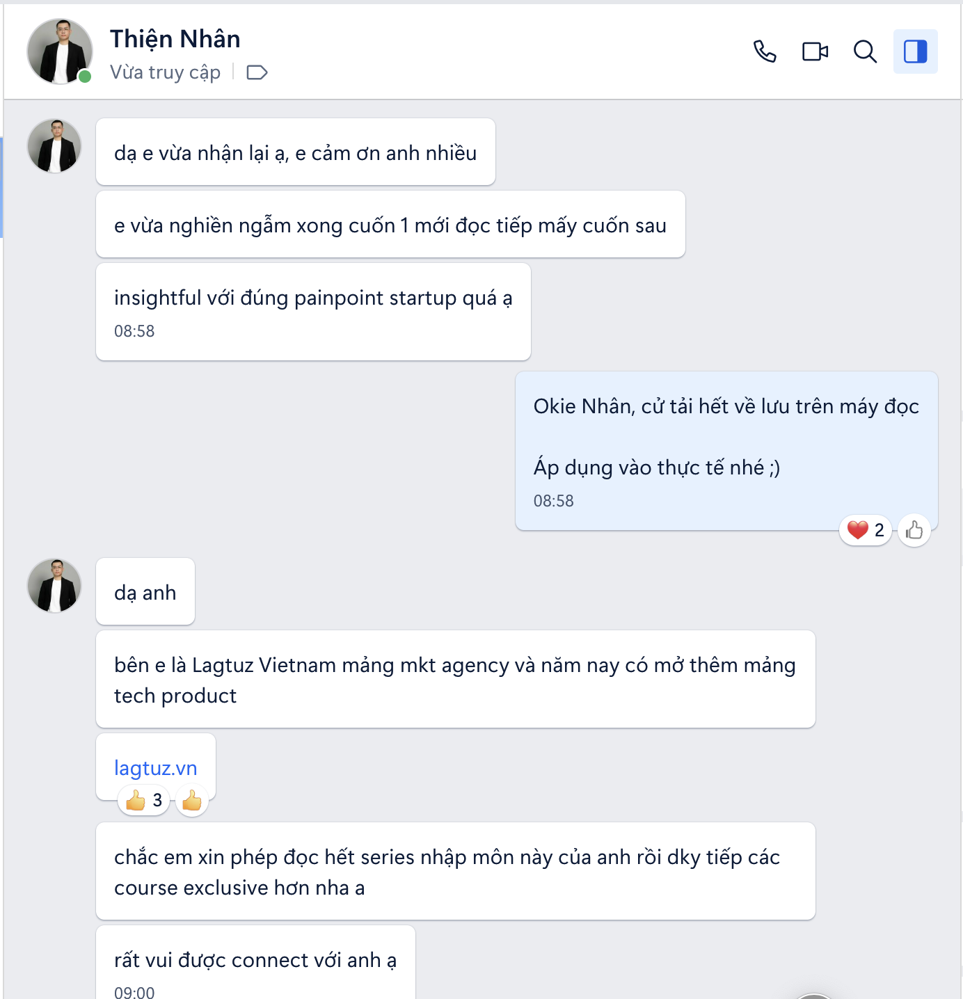 Phản hồi Zalo 8